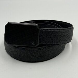 Groove Life Black Full Grain Leather Belt Fits 38"-43" Ratchet Adjustable 1.25"W